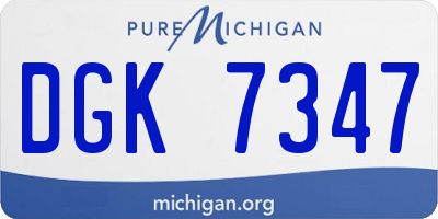 MI license plate DGK7347