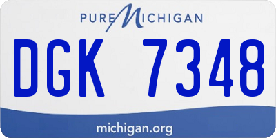 MI license plate DGK7348