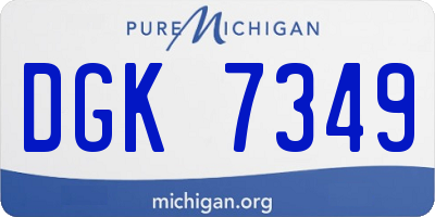 MI license plate DGK7349