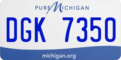 MI license plate DGK7350