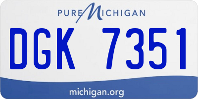MI license plate DGK7351