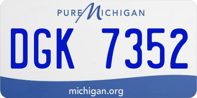 MI license plate DGK7352