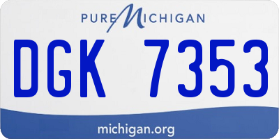 MI license plate DGK7353