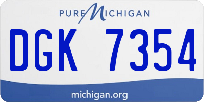 MI license plate DGK7354