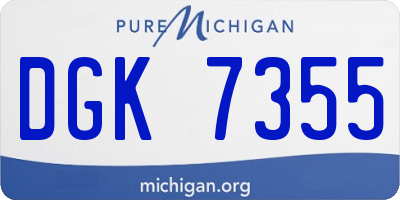 MI license plate DGK7355