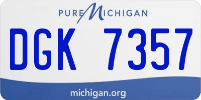 MI license plate DGK7357