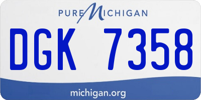 MI license plate DGK7358