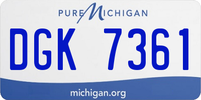 MI license plate DGK7361