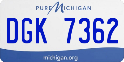 MI license plate DGK7362