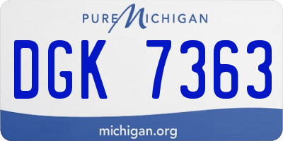 MI license plate DGK7363