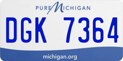 MI license plate DGK7364