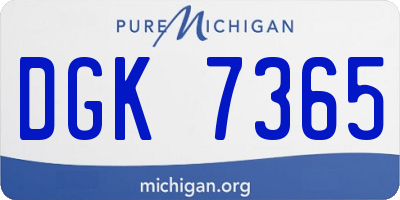 MI license plate DGK7365