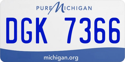 MI license plate DGK7366