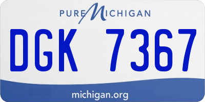 MI license plate DGK7367