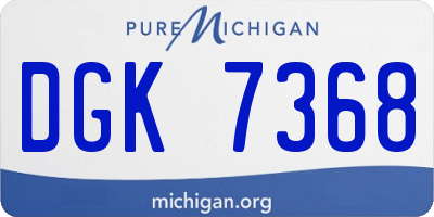MI license plate DGK7368