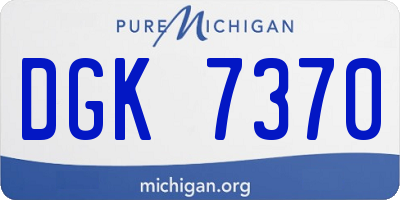 MI license plate DGK7370