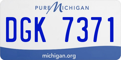 MI license plate DGK7371