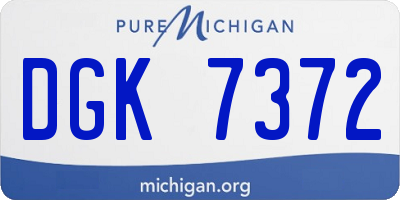 MI license plate DGK7372