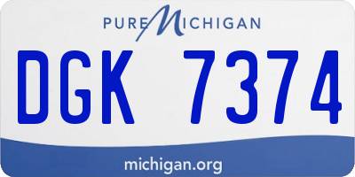 MI license plate DGK7374