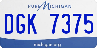 MI license plate DGK7375