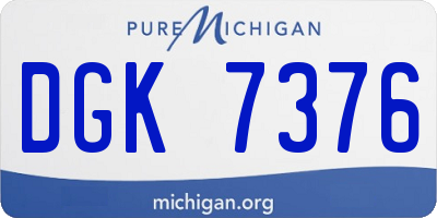 MI license plate DGK7376