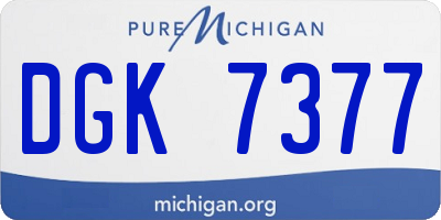 MI license plate DGK7377