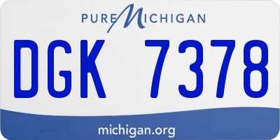 MI license plate DGK7378