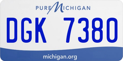 MI license plate DGK7380