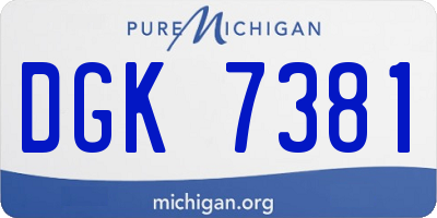 MI license plate DGK7381