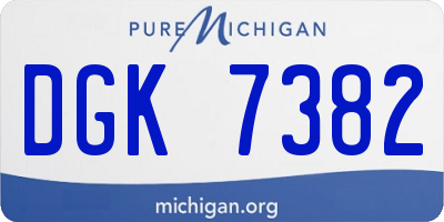 MI license plate DGK7382