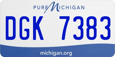 MI license plate DGK7383