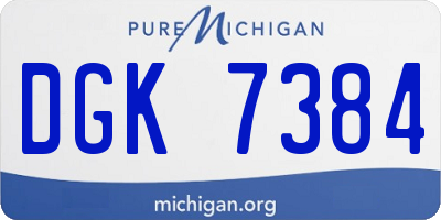 MI license plate DGK7384