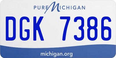 MI license plate DGK7386