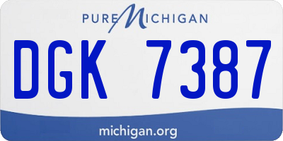 MI license plate DGK7387
