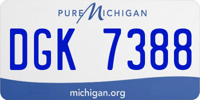 MI license plate DGK7388