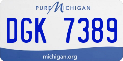 MI license plate DGK7389