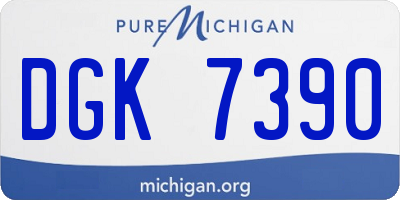 MI license plate DGK7390