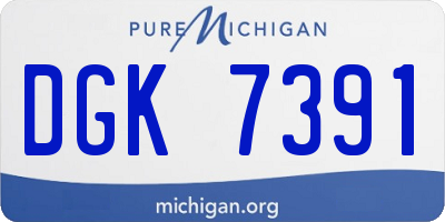MI license plate DGK7391