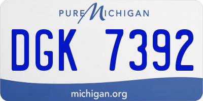 MI license plate DGK7392