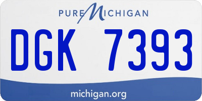 MI license plate DGK7393