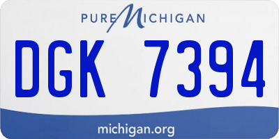 MI license plate DGK7394