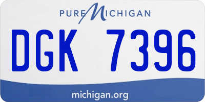 MI license plate DGK7396