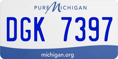 MI license plate DGK7397