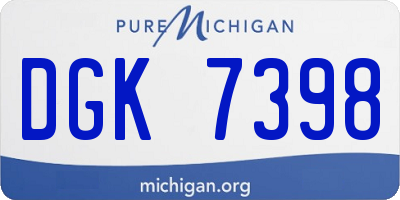 MI license plate DGK7398
