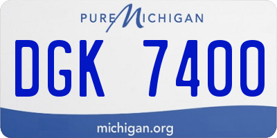 MI license plate DGK7400