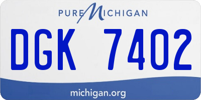 MI license plate DGK7402