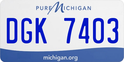 MI license plate DGK7403