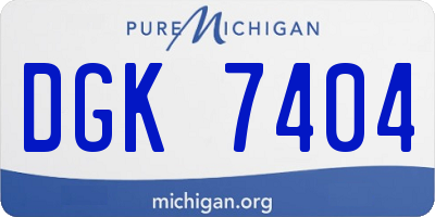 MI license plate DGK7404