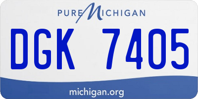 MI license plate DGK7405