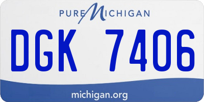 MI license plate DGK7406